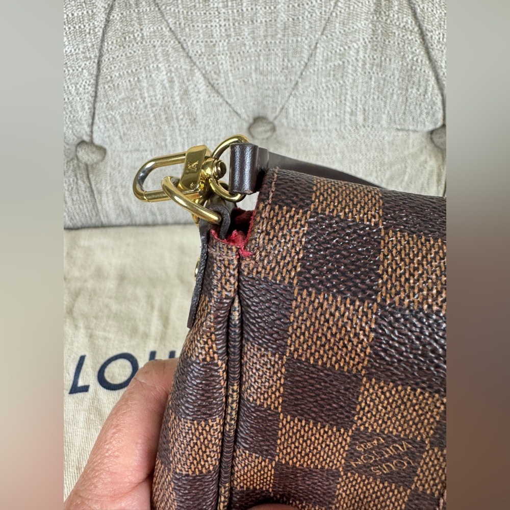 LOUIS VUITTON Favorite MM 2way Hand chain shoulder bag  Damier Ebene Used - Picture 7 of 13